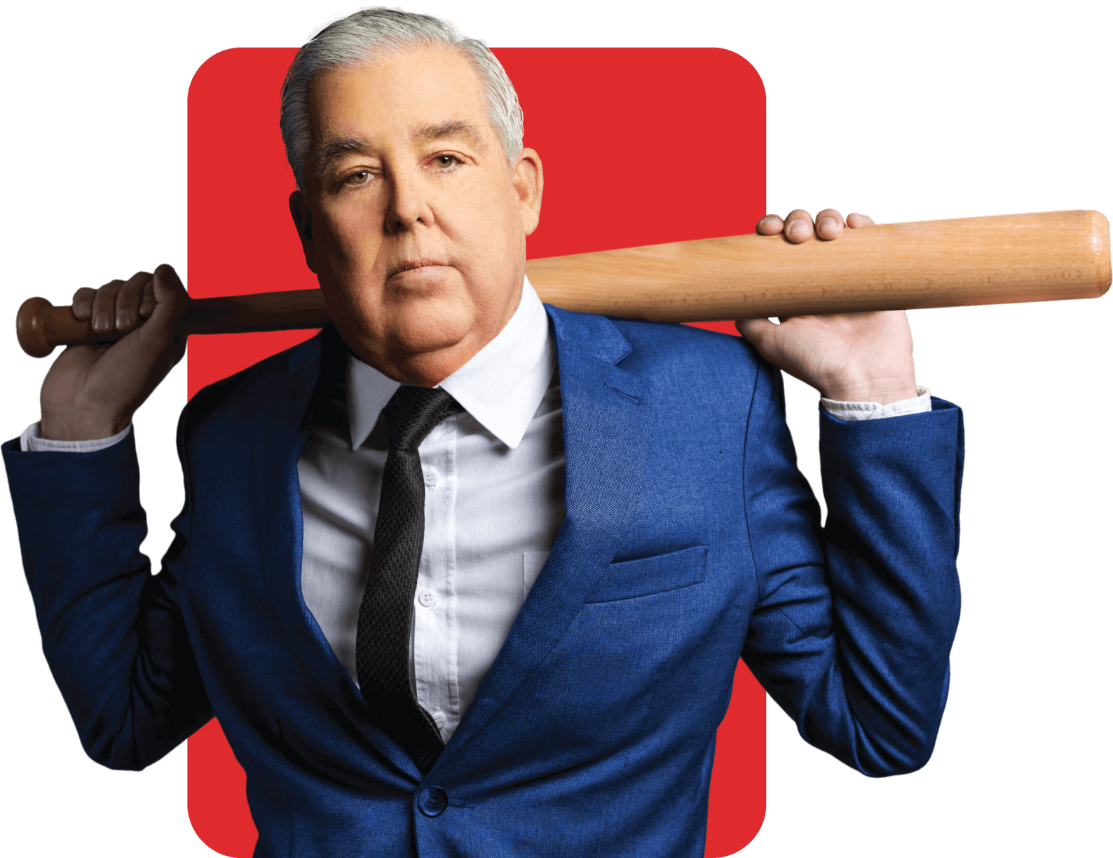 John Morgan holding baseball bat